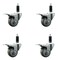 Service Caster 3'' Gray Poly Swivel 1-1/8'' Expanding Stem Caster Set Total Lock Brake, 4PK SCC-EXTTL20S314-PPUB-118-4 - alternate 1